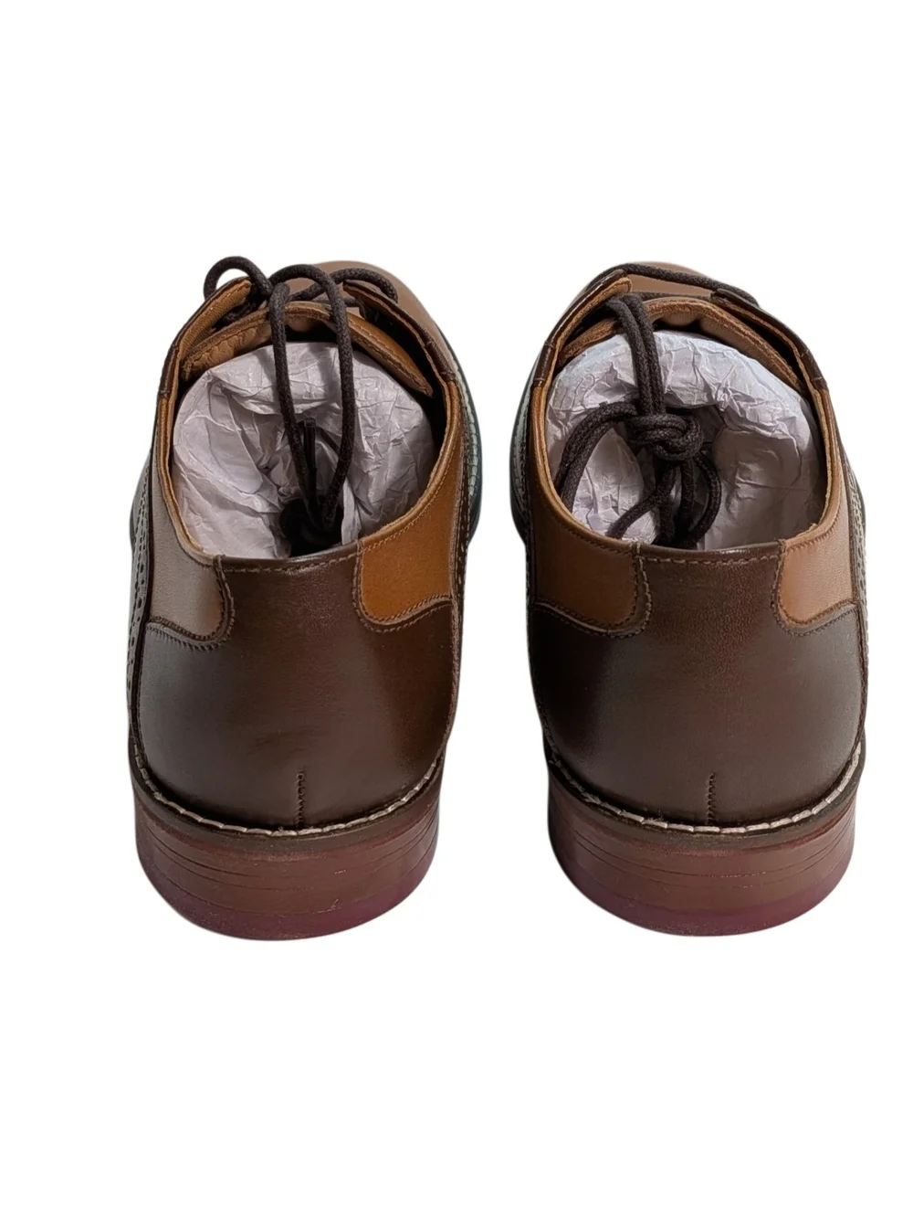 Johnston & Murphy Conard Saddle Boys 5M Tan Brown Leather Oxford Shoes NIB
